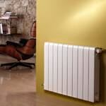 Oficina con radiador hidrónico